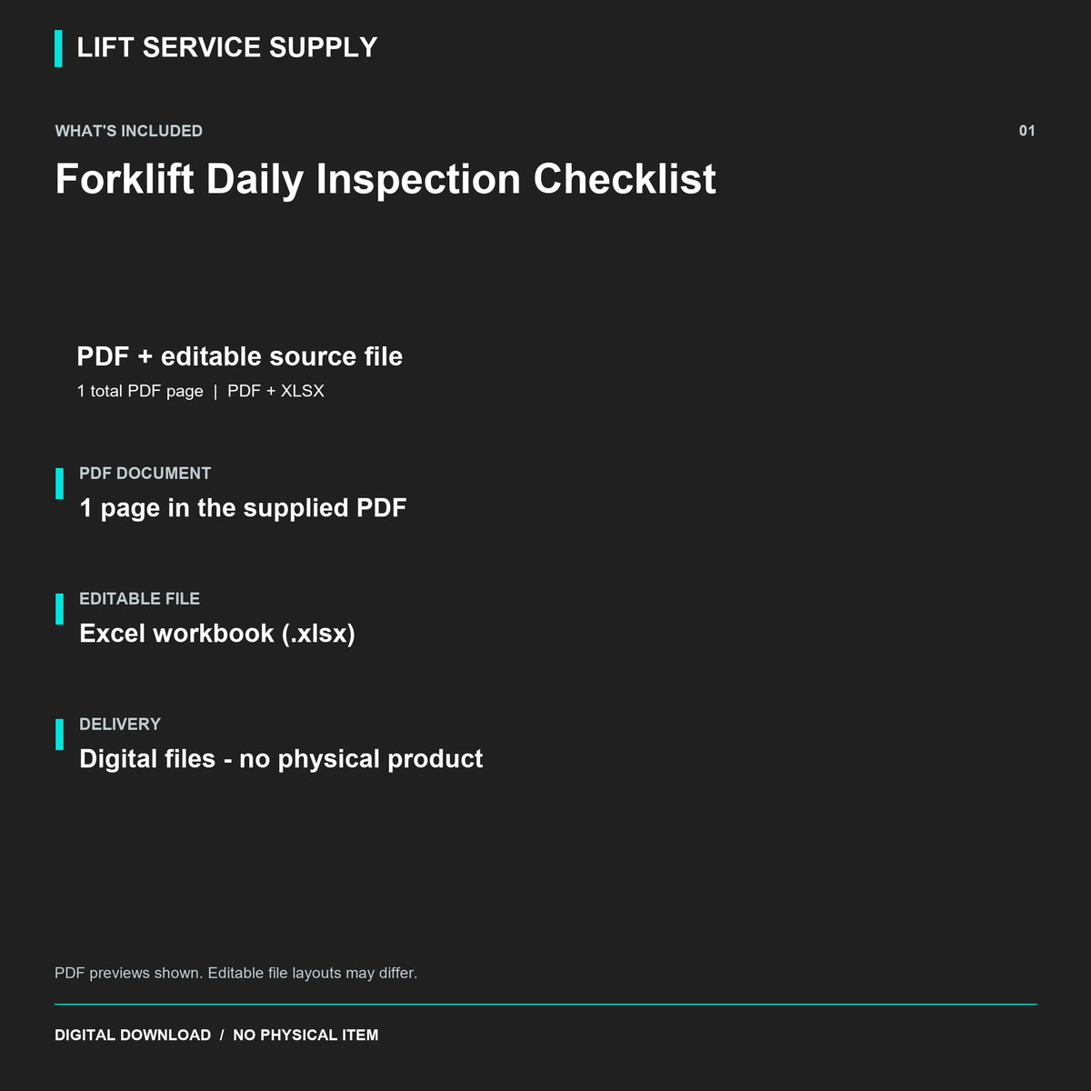 Forklift Daily Inspection Checklist - Included files