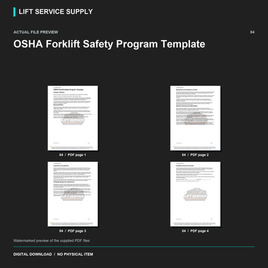 OSHA Forklift Safety Program Template - Actual form preview with logo watermark