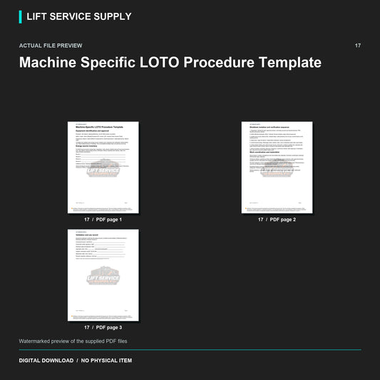 Machine-Specific LOTO Procedure Template - Actual form preview with logo watermark