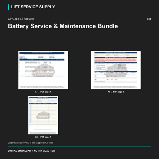 Battery Service & Maintenance Bundle - Actual form preview with logo watermark