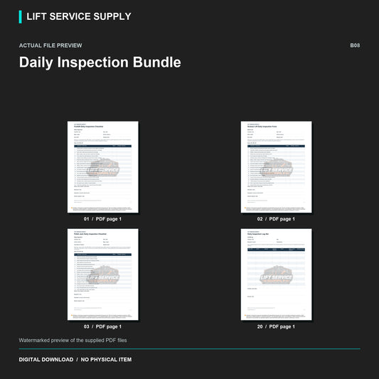 Daily Inspection Bundle - Actual form preview with logo watermark