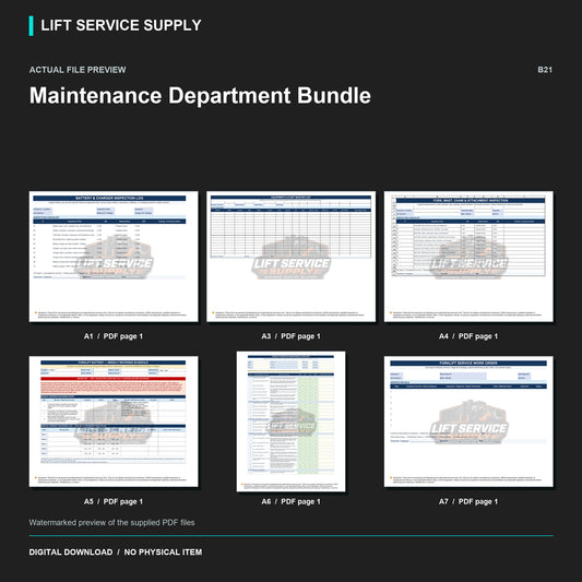 Maintenance Department Bundle - Actual form preview with logo watermark