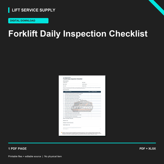 Forklift Daily Inspection Checklist - Product cover