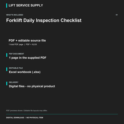 Forklift Daily Inspection Checklist - Included files