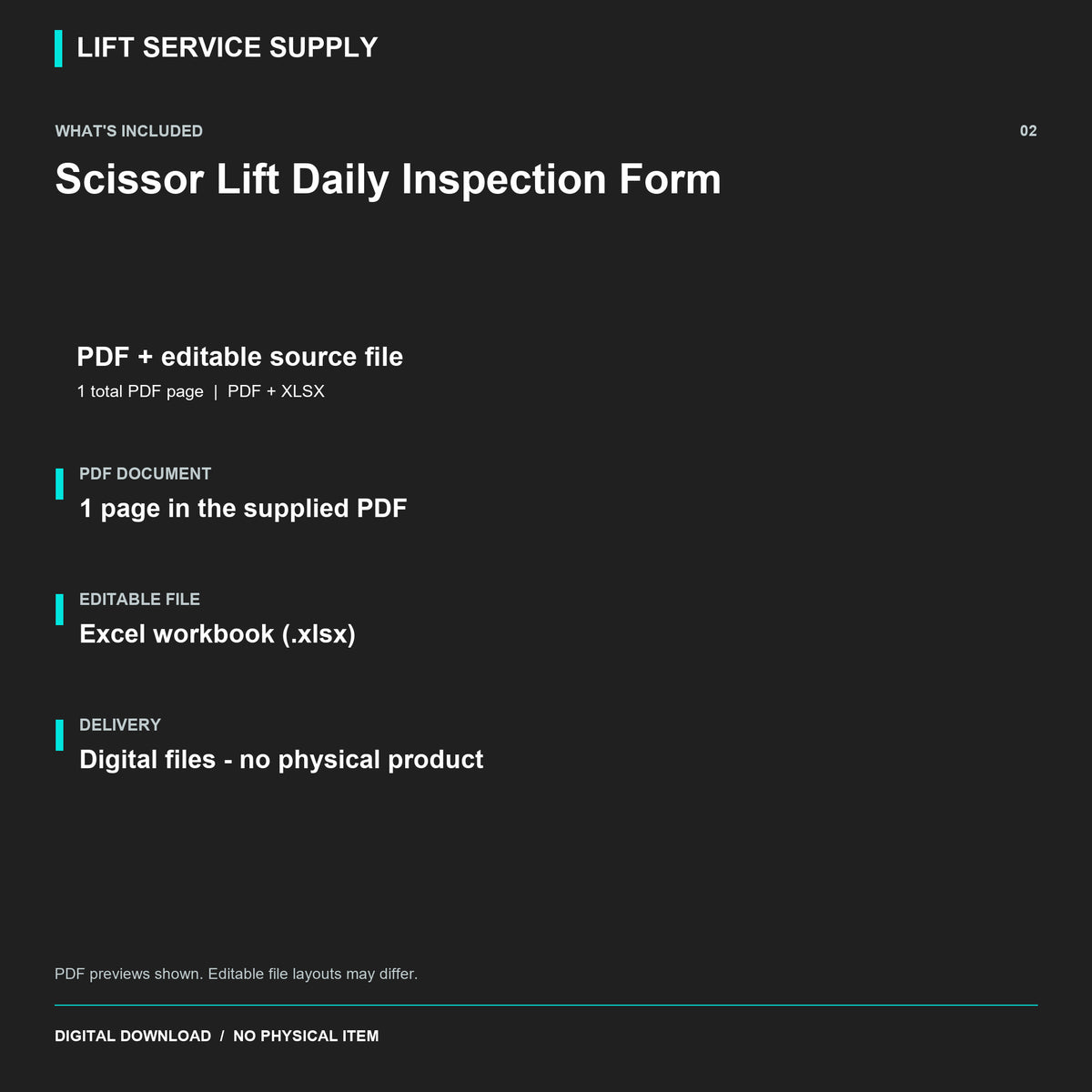 Scissor Lift Daily Inspection Form - Included files