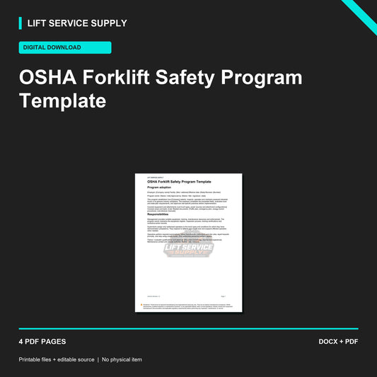 OSHA Forklift Safety Program Template - Product cover