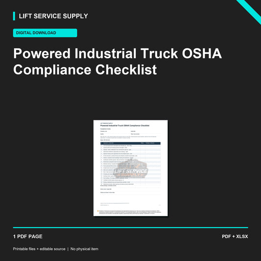 Powered Industrial Truck OSHA Compliance Checklist - Product cover