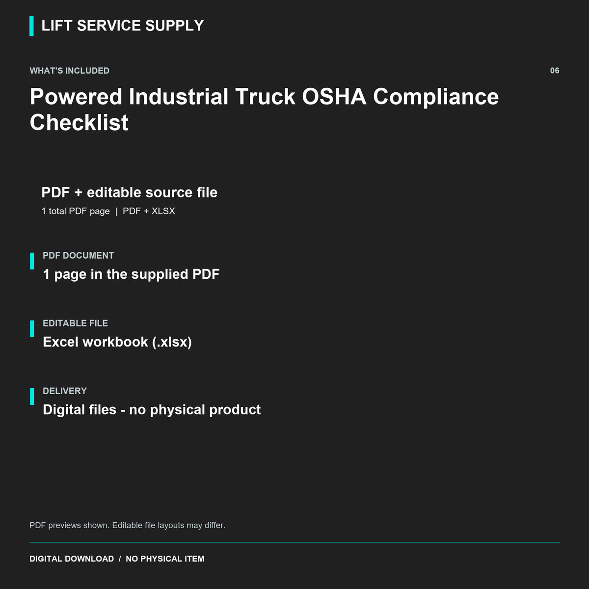 Powered Industrial Truck OSHA Compliance Checklist - Included files