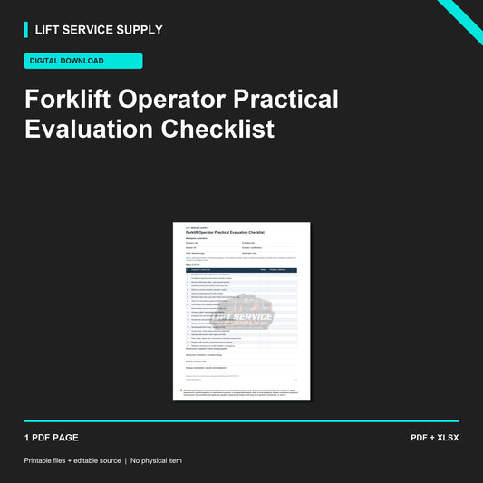 Forklift Operator Practical Evaluation Checklist - Product cover