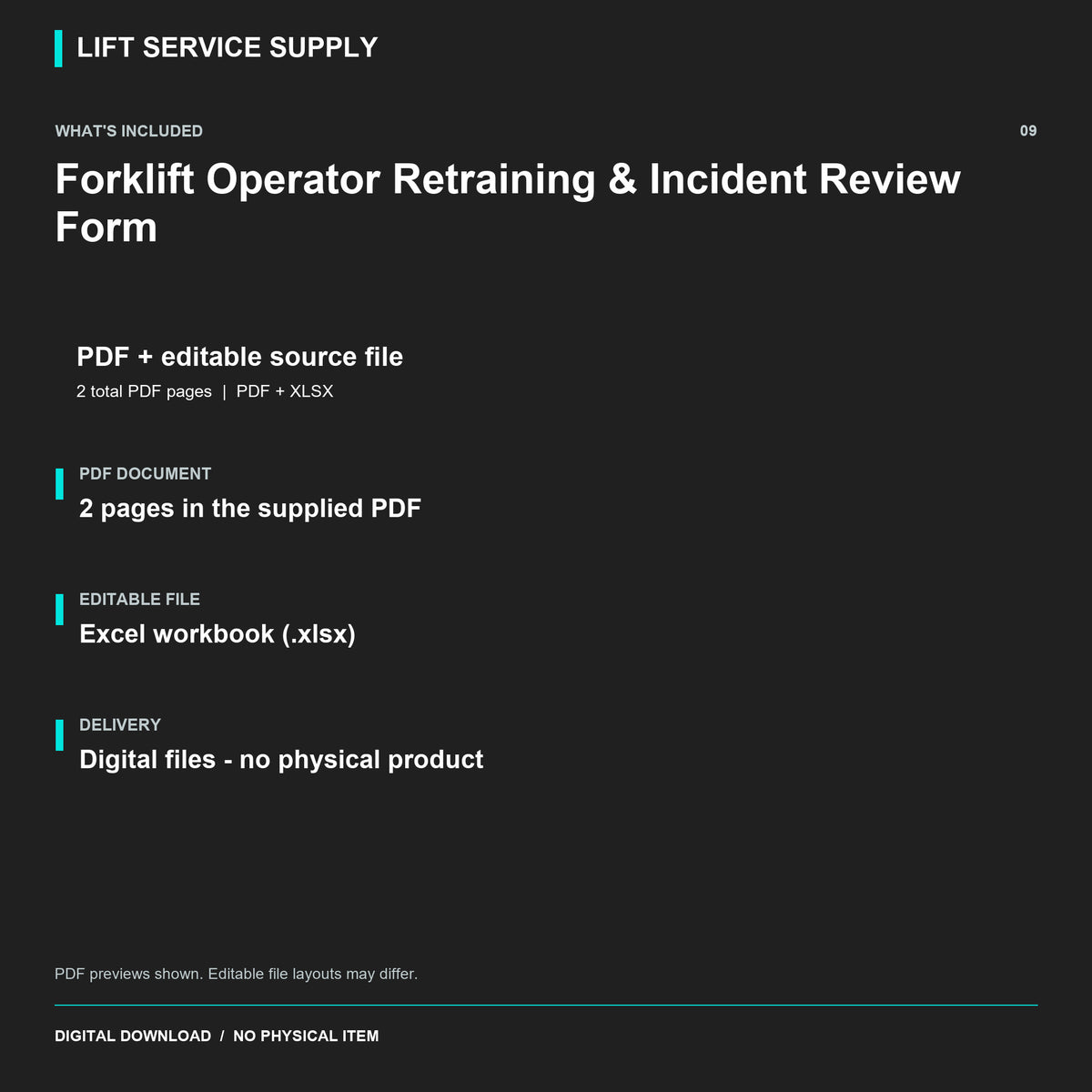 Forklift Operator Retraining & Incident Review Form - Included files