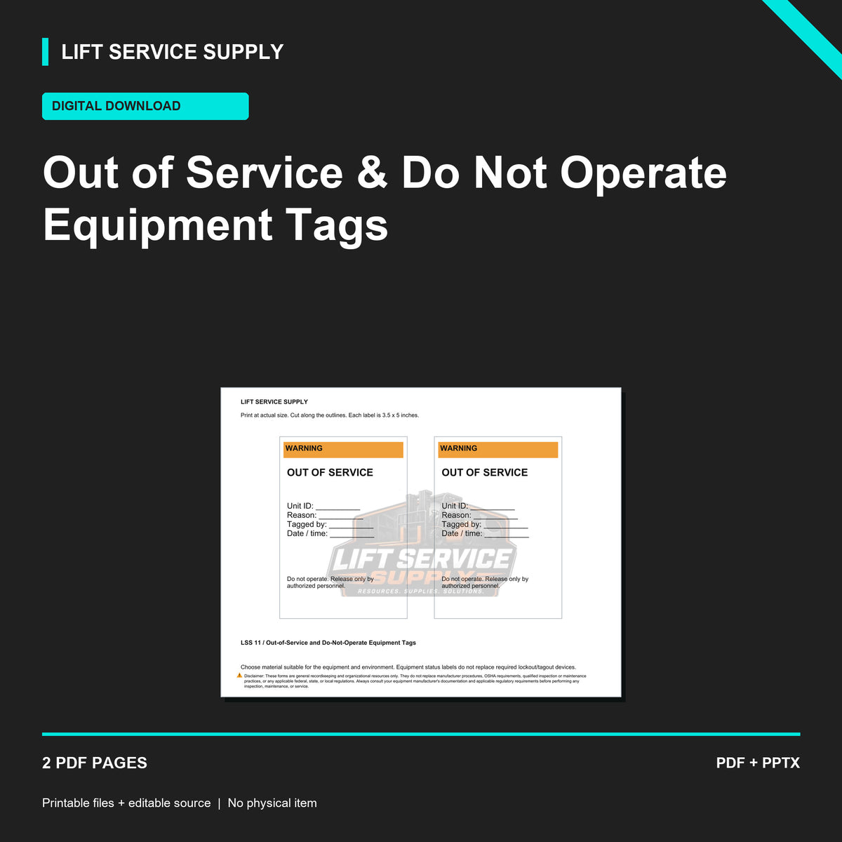 Out-of-Service & Do-Not-Operate Equipment Tags - Product cover