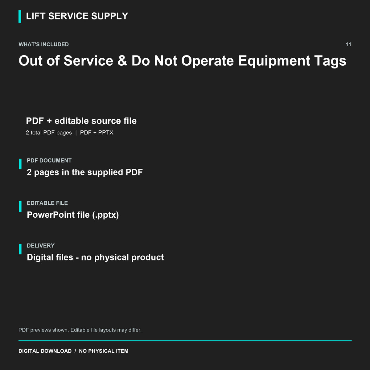 Out-of-Service & Do-Not-Operate Equipment Tags - Included files