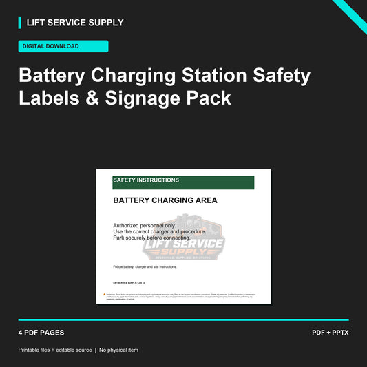 Battery Charging Station Safety Labels & Signage Pack - Product cover
