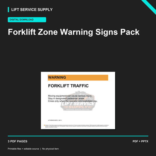 Forklift Zone Warning Signs Pack - Product cover