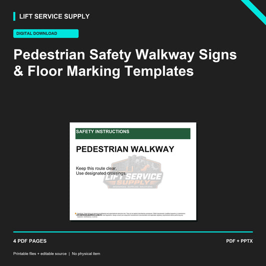 Pedestrian Safety Walkway Signs & Floor Marking Templates - Product cover