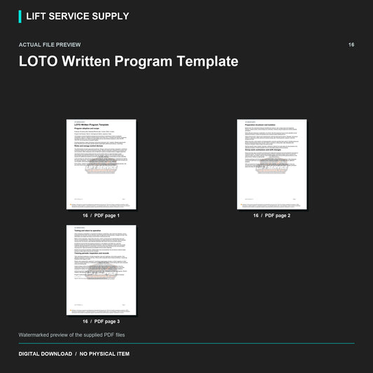 LOTO Written Program Template (29 CFR 1910.147) - Actual form preview with logo watermark