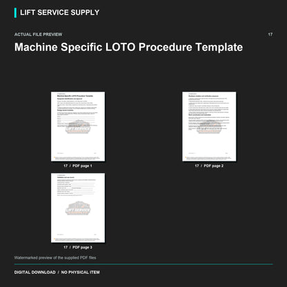 Machine-Specific LOTO Procedure Template - Actual form preview with logo watermark