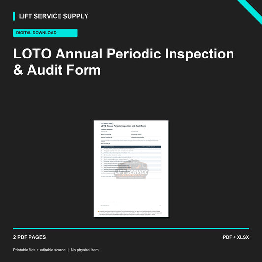 LOTO Annual Periodic Inspection & Audit Form - Product cover