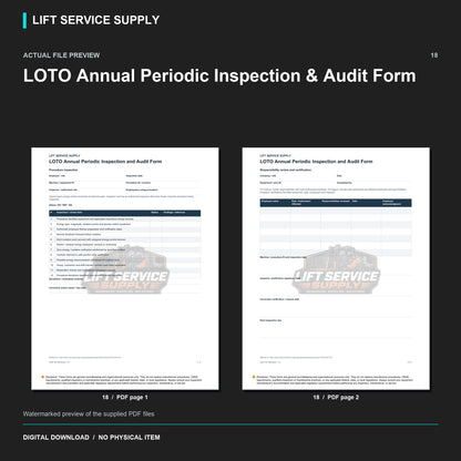 LOTO Annual Periodic Inspection & Audit Form - Actual form preview with logo watermark
