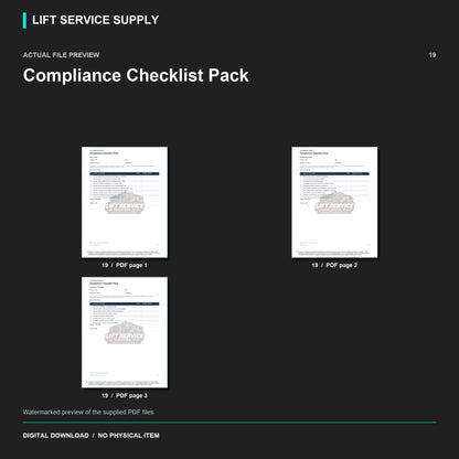 Compliance Checklist Pack - Actual form preview with logo watermark