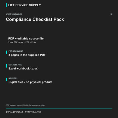 Compliance Checklist Pack - Included files