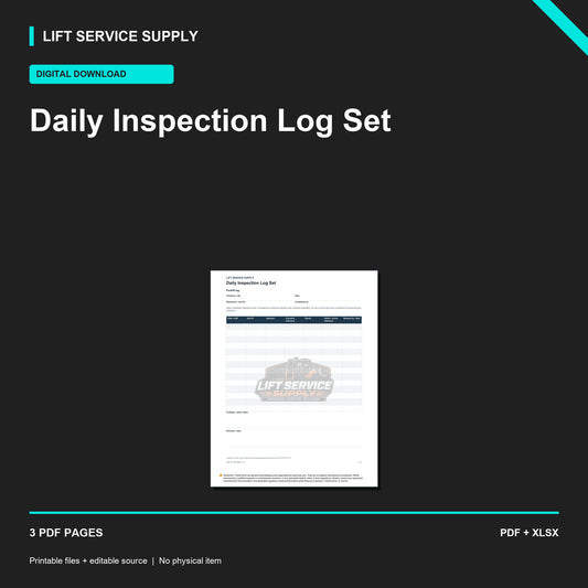 Daily Inspection Log Set - Product cover