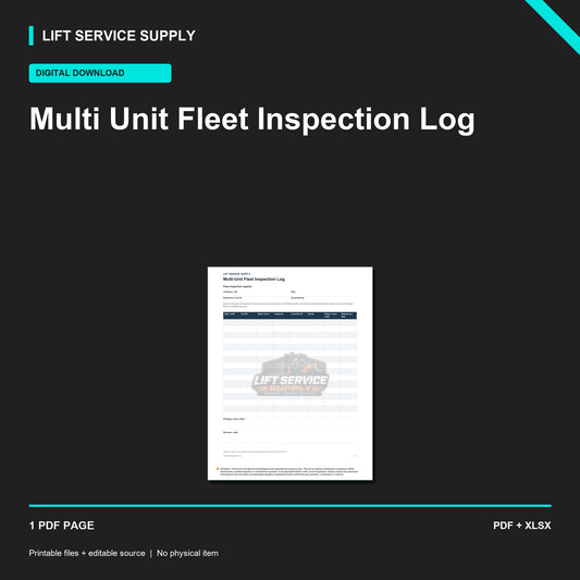 Multi-Unit Fleet Inspection Log - Product cover