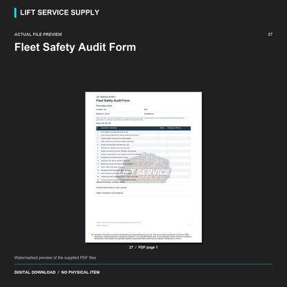 Fleet Safety Audit Form - Actual form preview with logo watermark