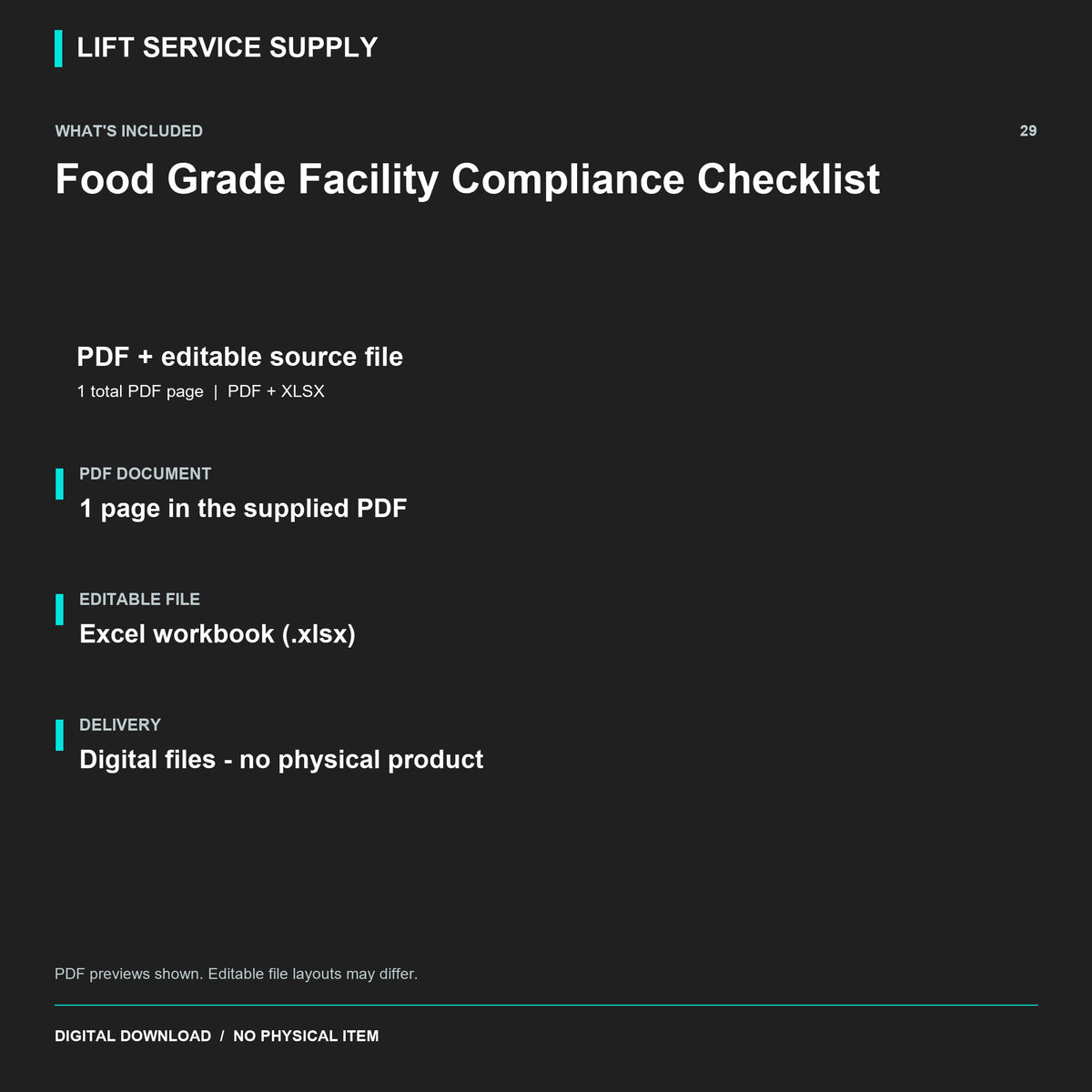 Food-Grade Facility Compliance Checklist - Included files