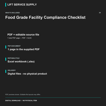 Food-Grade Facility Compliance Checklist - Included files
