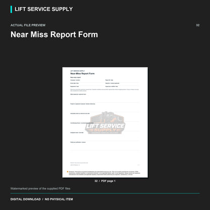 Near-Miss Report Form - Actual form preview with logo watermark