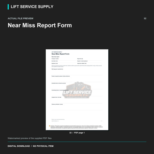 Near-Miss Report Form - Actual form preview with logo watermark
