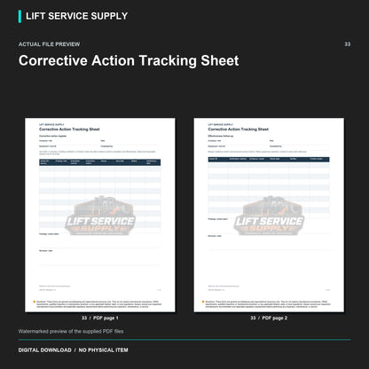 Corrective Action Tracking Sheet - Actual form preview with logo watermark