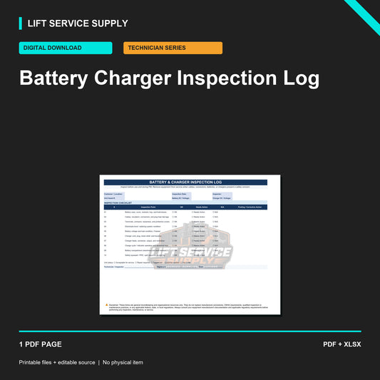 Battery Charger Inspection Log - Product cover