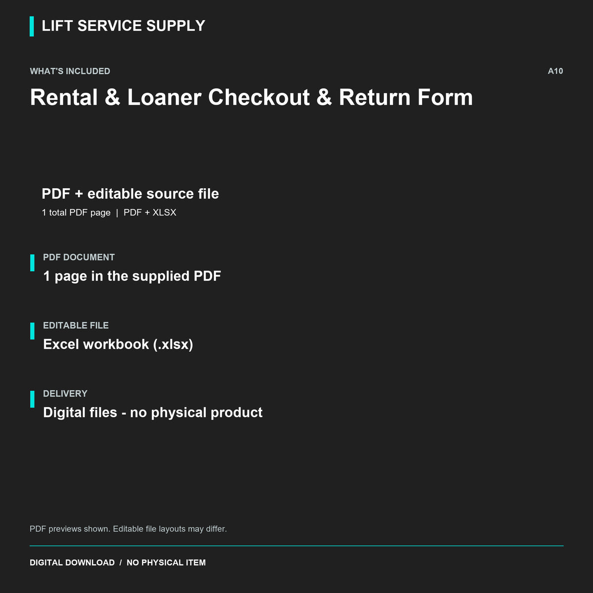 Rental & Loaner Checkout & Return Form - Included files