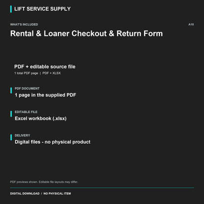 Rental & Loaner Checkout & Return Form - Included files