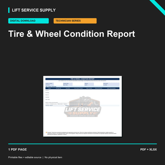 Tire & Wheel Condition Report - Product cover