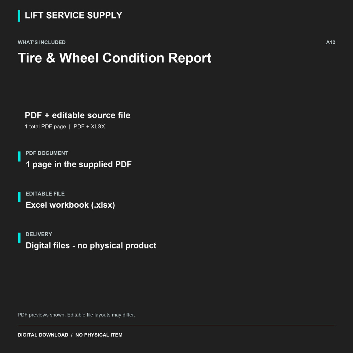 Tire & Wheel Condition Report - Included files