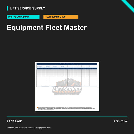 Equipment Fleet Master - Product cover