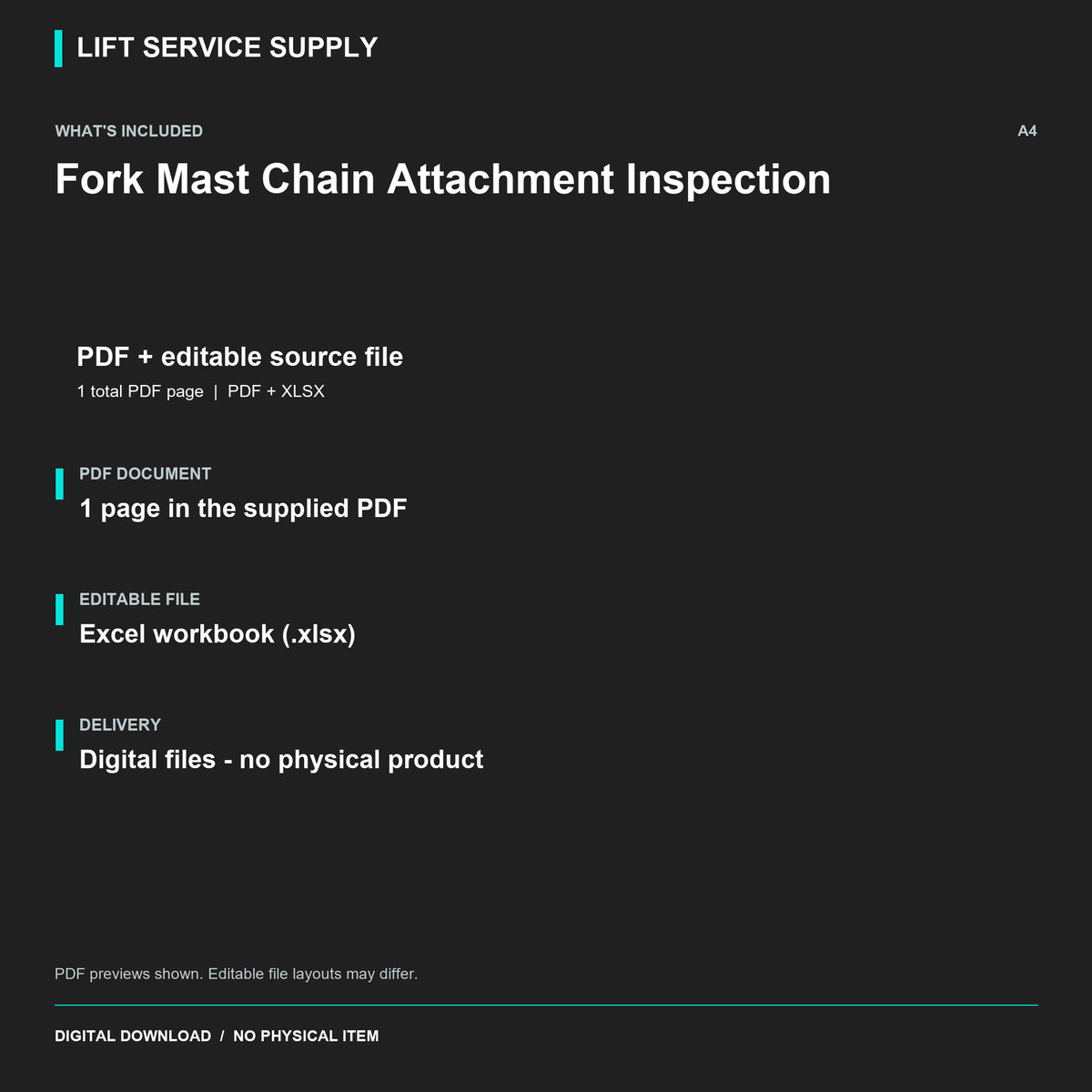 Fork Mast Chain Attachment Inspection - Included files