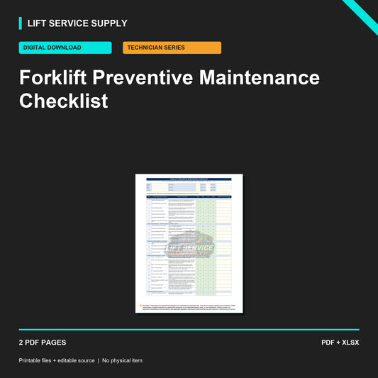Forklift Preventive Maintenance Checklist - Product cover