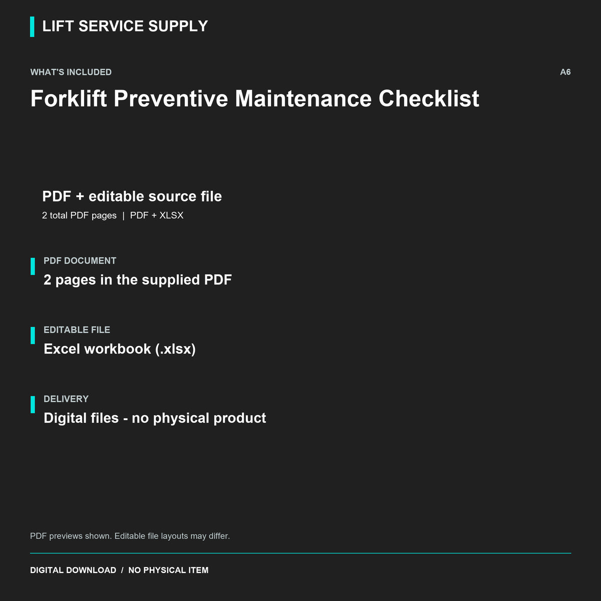 Forklift Preventive Maintenance Checklist - Included files
