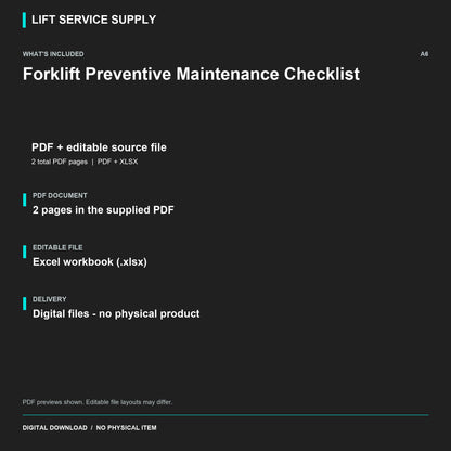 Forklift Preventive Maintenance Checklist - Included files
