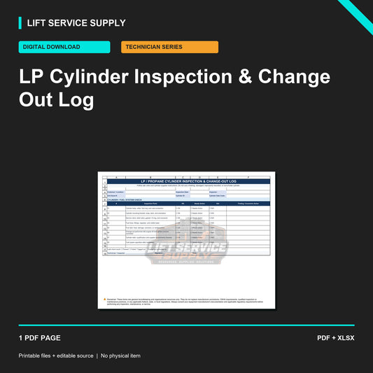 LP Cylinder Inspection & Change Out Log - Product cover