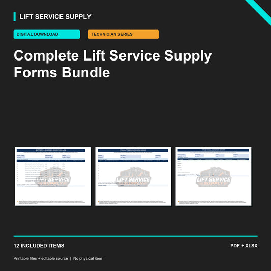 Complete Lift Service Supply Forms Bundle - Product cover