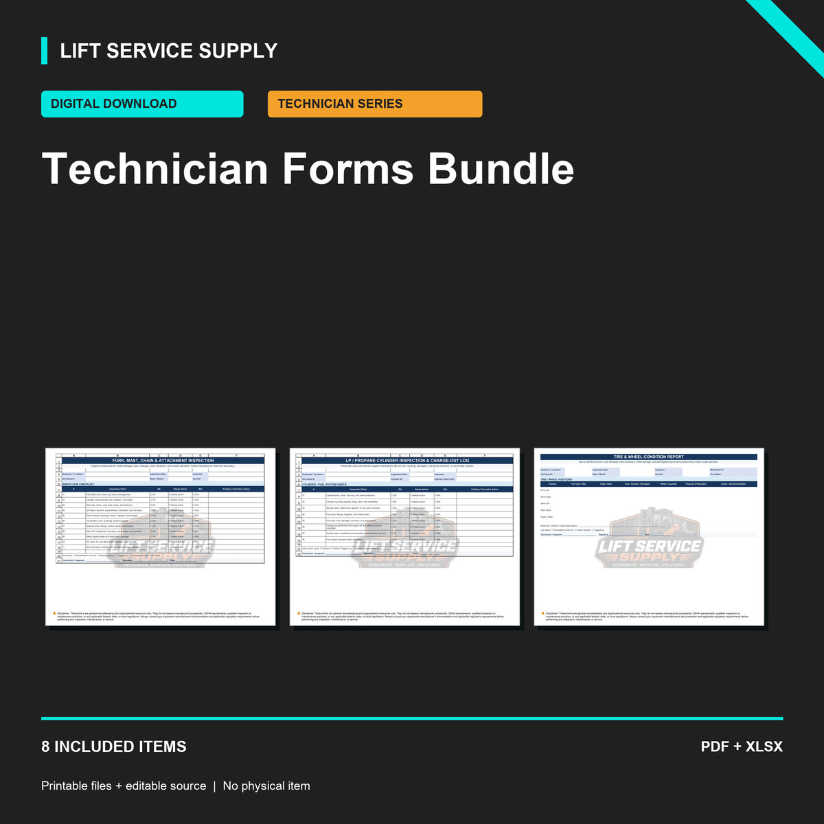 Technician Forms Bundle - Product cover