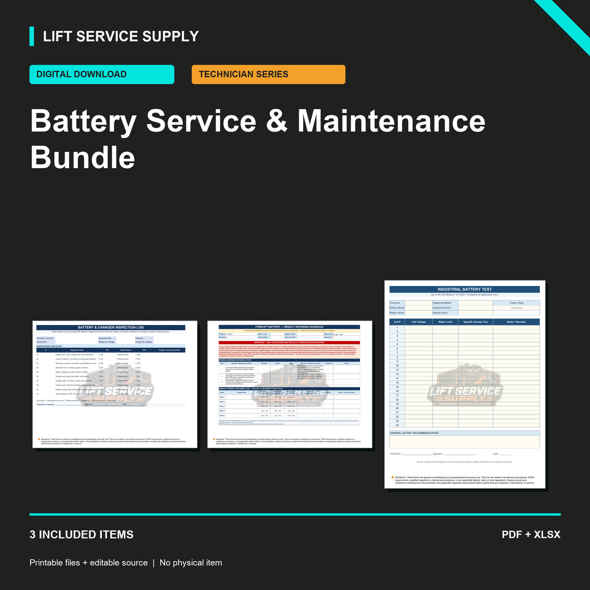 Battery Service & Maintenance Bundle - Product cover