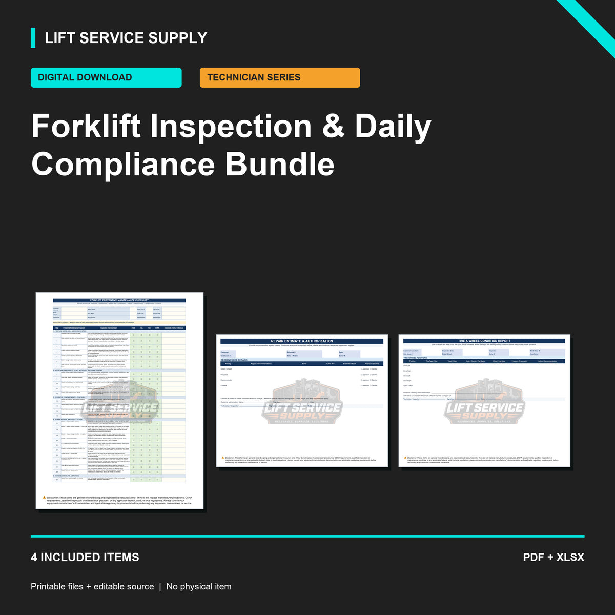 Forklift Inspection & Daily Compliance Bundle - Product cover