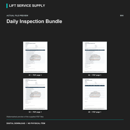 Daily Inspection Bundle - Actual form preview with logo watermark