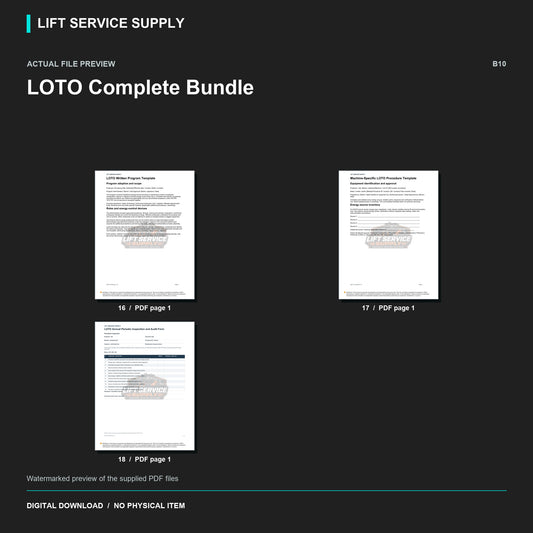 LOTO Complete Bundle - Actual form preview with logo watermark